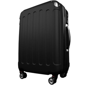 スーツケース/キャリーバッグ 【Lサイズ/大型7～14日】 TSA搭載 軽量 ファスナー ブラック(黒) - 拡大画像