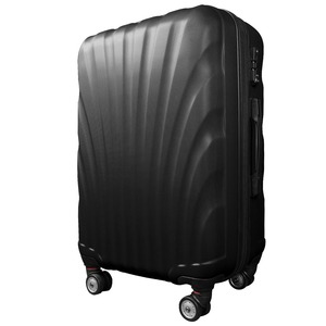 スーツケース/キャリーバッグ 【Mサイズ/中型4～6日】 TSA搭載 軽量 ファスナー ブラック(黒) - 拡大画像