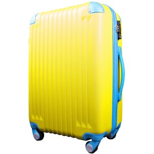 スーツケース/キャリーバッグ 【Sサイズ/小型1～3日】 機内可(機内持ち込み) TSA搭載 軽量 ファスナー イエロー(黄)×ブルー(青) - 拡大画像