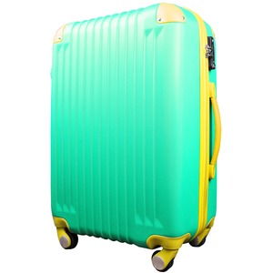 スーツケース/キャリーバッグ 【Sサイズ/小型1～3日】 機内可(機内持ち込み) TSA搭載 軽量 ファスナー グリーン(緑)×イエロー(黄) - 拡大画像