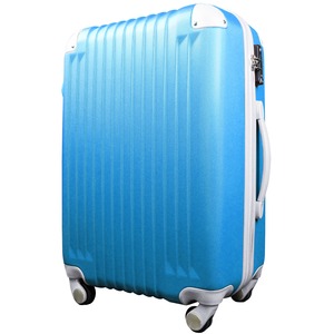 スーツケース/キャリーバッグ 【Sサイズ/小型1～3日】 機内可(機内持ち込み) TSA搭載 軽量 ファスナー ブルー(青)×ホワイト(白) - 拡大画像