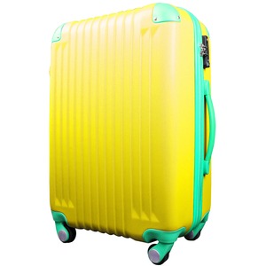 スーツケース/キャリーバッグ 【Sサイズ/小型1～3日】 機内可(機内持ち込み) TSA搭載 軽量 ファスナー イエロー(黄)×グリーン(緑) - 拡大画像