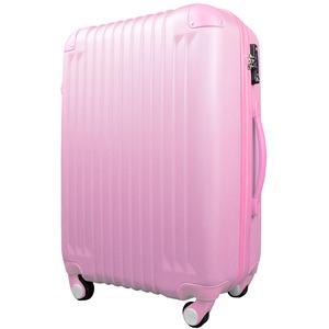 スーツケース/キャリーバッグ 【Mサイズ/中型4～6日】 TSA搭載 軽量 ファスナー ピンク - 拡大画像