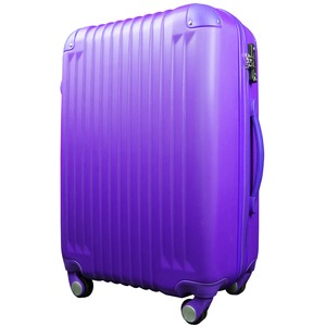 スーツケース/キャリーバッグ 【Mサイズ/中型4～6日】 TSA搭載 軽量 ファスナー パープル(紫) - 拡大画像