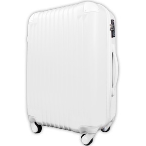 スーツケース/キャリーバッグ 【Lサイズ/大型7～14日】 TSA搭載 軽量 ファスナー ホワイト(白) - 拡大画像