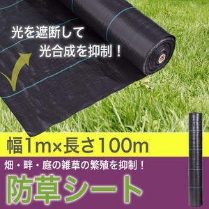 大面積専用防草シート1ｍ×100ｍ　1メートル／100メートル - 拡大画像
