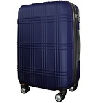 スーツケース 中型4-6日用 Mサイズ キャリーケース 超軽量 TSAロック搭載 大容量 ダブルファスナー 8輪キャリーバッグ 頑丈 人気色 ネイビー