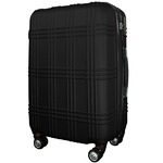 スーツケース 中型4-6日用 Mサイズ キャリーケース 超軽量 TSAロック搭載 大容量 ダブルファスナー 8輪キャリーバッグ 頑丈 人気色 ブラック