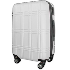 スーツケース 中型4-6日用 Mサイズ キャリーケース 超軽量 TSAロック搭載 大容量 ダブルファスナー 8輪キャリーバッグ 頑丈 人気色 ホワイト - 拡大画像