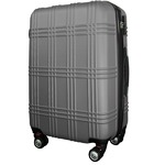 スーツケース 中型4-6日用 Mサイズ キャリーケース 超軽量 TSAロック搭載 大容量 ダブルファスナー 8輪キャリーバッグ 頑丈 人気色 シルバー