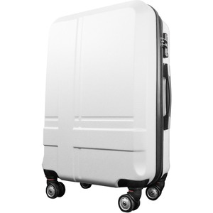 スーツケース 中型4-6日用 Mサイズ キャリーケース 超軽量 TSAロック搭載 大容量 ダブルファスナー 8輪キャリーバッグ 頑丈 人気色 ホワイト - 拡大画像