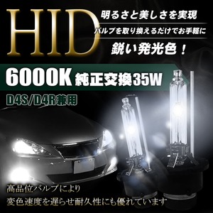 HIDバルブ 6000K 35w 2球セット 純正交換用 D4C D4S D4R D4S/D4R兼用 D4C