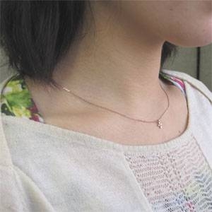 K18PG(18金ピンクゴールド) クロスペンダント ダイヤモンド0.01ct 写真3