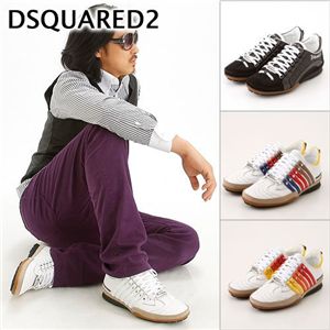 DSQUARED2(ディースクエアード2) レザー スニーカー SN410551【A】ブラック42