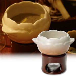 キントー GARDEN バーニャカウダポット アイボリー - 拡大画像