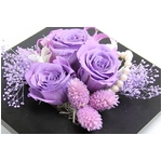 プリザーブドアレンジ「プチノアールパープル」