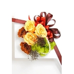 プリザーブドアレンジ「モダンフレームオレンジ」