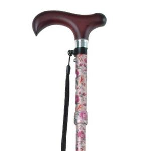 kind ware（カインドウェア） 伸縮折りたたみ杖 とってもステッキ 花柄P ピンク - 拡大画像