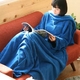 着るふわふわルームブランケット マイクロファイバー ブルー