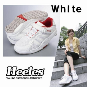 ウォーキングシューズ (Heeles（ヒーレスウォーカー)) 【24.5cm】 ホワイト（白） - 拡大画像
