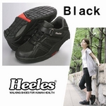 ウォーキングシューズ Heeles（ヒーレス） ウォーカー ブラック 22.0cm