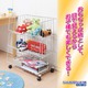 スタッキング収納ワゴン/ジャンボバスケット 【3段】 幅60cm×奥行40cm スチール製 キャスター付き  - 縮小画像4