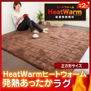 HeatWarm（ヒートウォーム） 発熱あったかラグ【正方形185cm×185cm】（NT） 正方形 ベージュ