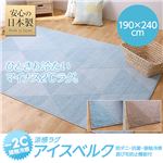 接触冷感-2℃ 涼感ラグ アイスベルク（防ダニ・抗菌・接触冷感・手洗い可） 190×240cm ブルー