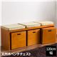 天然木ベンチチェスト(クッション付き) 120cm幅 ブラウン