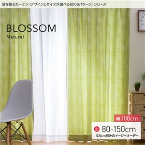 窓を飾るカーテン（デザインとサイズが選べる8000パターン）ナチュラル BLOSSOM（ブロッサム） 遮光2級 （MZ） 幅100cm×丈80cm（2枚組） ピンク - 拡大画像