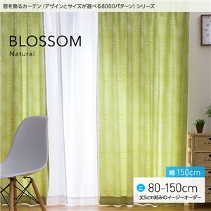 窓を飾るカーテン（デザインとサイズが選べる8000パターン）ナチュラル BLOSSOM（ブロッサム） 遮光2級 （MZ） 幅150cm×丈80cm（2枚組） ピンク - 拡大画像