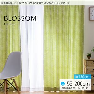 窓を飾るカーテン（デザインとサイズが選べる8000パターン）ナチュラル BLOSSOM（ブロッサム） 遮光2級 （MZ） 幅150cm×丈155cm（2枚組） ピンク - 拡大画像