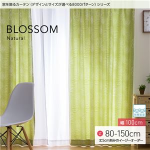 窓を飾るカーテン（デザインとサイズが選べる8000パターン）ナチュラル BLOSSOM（ブロッサム） 遮光2級 形態安定 （MZ） 幅100cm×丈80cm（2枚組） ピンク - 拡大画像