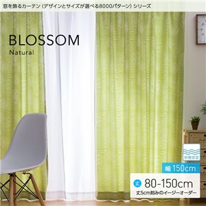窓を飾るカーテン（デザインとサイズが選べる8000パターン）ナチュラル BLOSSOM（ブロッサム） 遮光2級 形態安定 （MZ） 幅150cm×丈80cm（2枚組） ピンク - 拡大画像