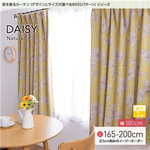 窓を飾るカーテン（デザインとサイズが選べる8000パターン）ナチュラル DAISY（デイジー） 遮光2級 （AL） 幅100cm×丈165cm（2枚組） ピンク - 拡大画像