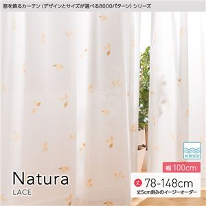 窓を飾るカーテン（デザインとサイズが選べる8000パターン）Natura（ナチュラ）レースカーテン （MZ） 幅100cm×丈78cm（2枚組） 形態安定 ベージュ - 拡大画像