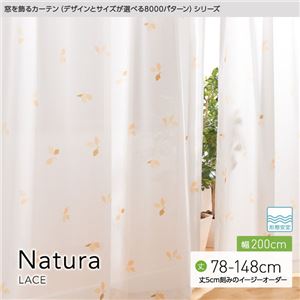 窓を飾るカーテン（デザインとサイズが選べる8000パターン）Natura（ナチュラ）レースカーテン （MZ） 幅200cm×丈78cm（1枚） 形態安定 ベージュ - 拡大画像