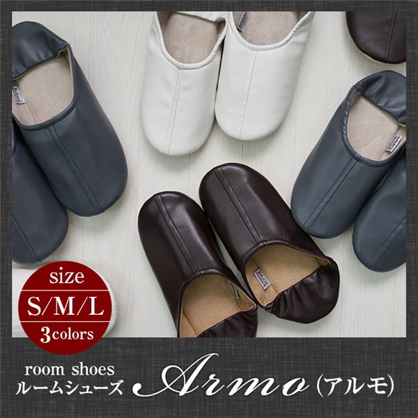 ルームシューズ(バブーシュ)アルモ Mサイズ(NT) ブラウンf00