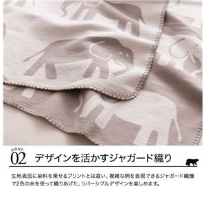 mofua natural 肌にやさしい綿ブランケット(動物柄) S(シングル) シロクマ 商品写真2