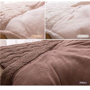 マイクロファイバーぬくぬく2枚合わせ毛布(ボリュームタイプ・抗菌綿使用) ダブル ブラウン 商品写真2