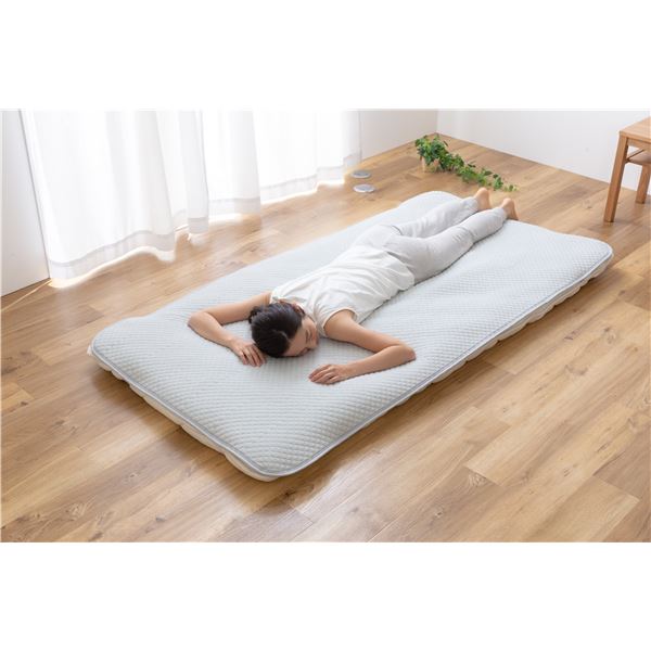 敷きパッド 寝具 シングル 約200×100cm グレー さらっと快適 天然素材 綿 タオルの敷きパッド 中綿レーヨン混 b04