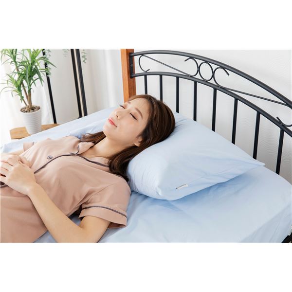 枕カバー 寝具 約43×63cm サックスブルー 日本製 綿100％ yucuss ユクスス ベッドルーム 寝室 インテリア雑貨 b04