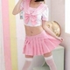 コスプレ ピンクのセーラー服 セクシー女子制服 学生服 - 縮小画像1