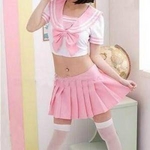 コスプレ ピンクのセーラー服 セクシー女子制服 学生服