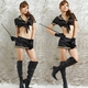 コスプレ 帽子付5点セットの警官服 紺色の婦警コスチューム - 縮小画像1