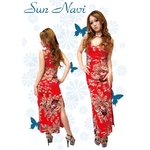 コスプレ チャイナドレス・ロング胸開き・両面プリント D3Z-SUN518e