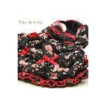 犬服 ローズシフォンふわふワンピ(ブラックLLサイズ)