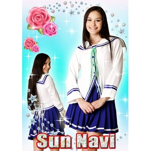 コスプレ アニメ系セーラー服・ブルー・半袖/長袖 C1C-SUN164Ab