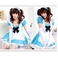 コスプレ ブルーの可愛いメイド4点セット_1