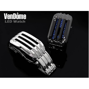 LED搭載 ソリッドサーキットクォーツ式腕時計 ステンレス/スワロフスキー シルバー